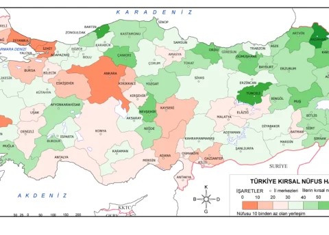 Türkiye Kırsal Nüfus Haritası 2019