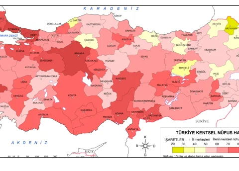 Türkiye Kentsel Nüfus Haritası 2019